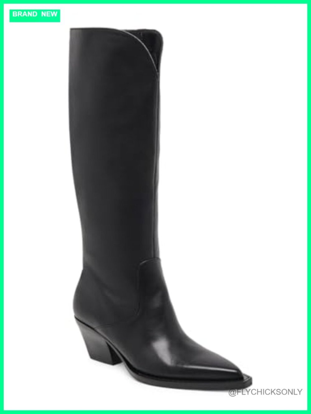 Womens Wide Calf Cowboy Boots Faux Suede Knee High Chunky Heel Western